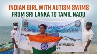 13 Year Old Girl With Autism Completes Sri Lanka To India Sea Swim In 13 Hours, Watch Video