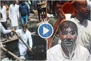 Real-Life 'Nayak'? AAP's Hasib Ul Hassan Jumps Into Drain to Clean It, Then Bathes in Milk | Watch