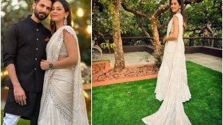 मीरा राजपूत ने ननद सनाह कपूर की शादी में पहनी लाखों की साड़ी, आइवरी साड़ी में लगीं बेहद स्टनिंग