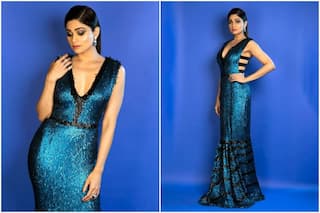 Shamita Shetty Wears The Blingiest Metallic Gown With Plunging Neckline, Fans Call Her 'Drop Dead Gorgeous'