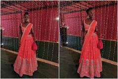 Lupita Nyong'o Turns Muse to Anita Dongre's Carrot Pink Lehenga Worth Rs 3 Lakhs| See Viral Pics