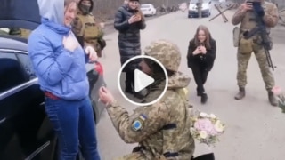 Viral Video: Ukrainian Soldier Proposes to Girlfriend at Checkpoint, Video Melts Hearts | Watch