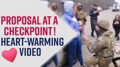 Cute Video Of Ukraine Soldier Proposing Girlfriend At Military Checkpoint By Going Down On Knees Goes Viral On Internet, A User Says, 'Spread Love Not War'