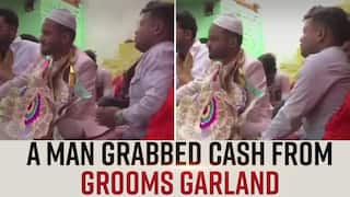 Viral Video: A Man Steals Cash From Groom   s Garland During Baraat | Watch Video