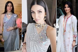 Riddhima Kapoor Sahani Steals the Spotlight in Rs 1.55 Lakh Sequined Saree and Pristine White Suit For Ranbir-Alia's Wedding Festivities