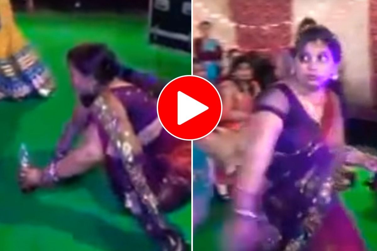 Viral Video Drunk Aunty Rolls On The Floor As She Dances in Wedding on Do Ghoont Pila De Saqiya