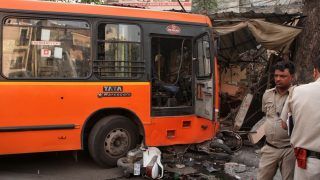 Delhi: DTC Bus Rams Into Shops In Jangpura After Driver Loses Control, 6 Severely Injured