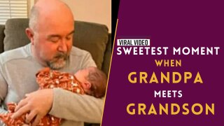 Viral Video: A Grandfather Gets Emotional After Meeting His Grandson For The First Time