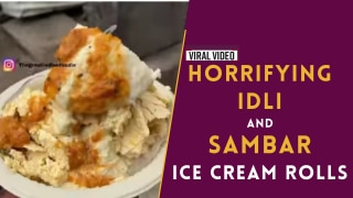 Must Watch: A Man Makes Ice Cream Rolls Adding Idli and Sambar