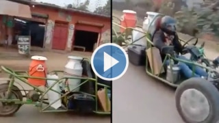 Man Delivers Milk In Unique Vehicle That Resembles Formula 1 Car, Internet Calls Him 'Fastest Doodhwala' | Watch
