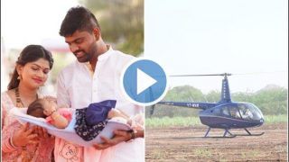 Grand Welcome: Pune Couple Brings Newborn Baby Girl in Helicopter, Spend Rs 1 Lakh | Watch
