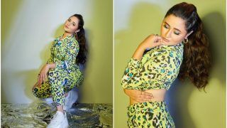 Rashami Desai Shows Hotness in Body Hugging Neon Green Co-ord Set With Animal Print, Sexy Curves Are Unmissable
