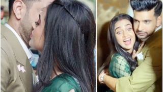 Tejasswi Prakash-Karan Kundrra Enjoy Mushy Moments as Naagin 6 Actress Joins Her Man in a Green Saree - Check Viral Pics And Videos