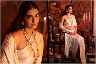 Mom-to-Be Sonam Kapoor Looks Straight Out of a Painting in White Satin Saree, Shows off Her Baby Bump