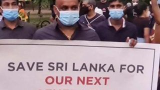 Cricket news economic crisis in sri lanka sanath jayasuriya hits street along with posters banner against government 5320454