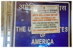 US Embassy Signboard in Delhi Defaced, Right-Wing Group Claims Responsibility