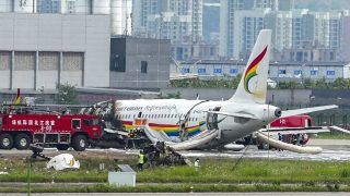 Tibet Airlines Plane Skids Off Runway, Catches Fire At China's Chongqing Airport; 40 Injured | Video