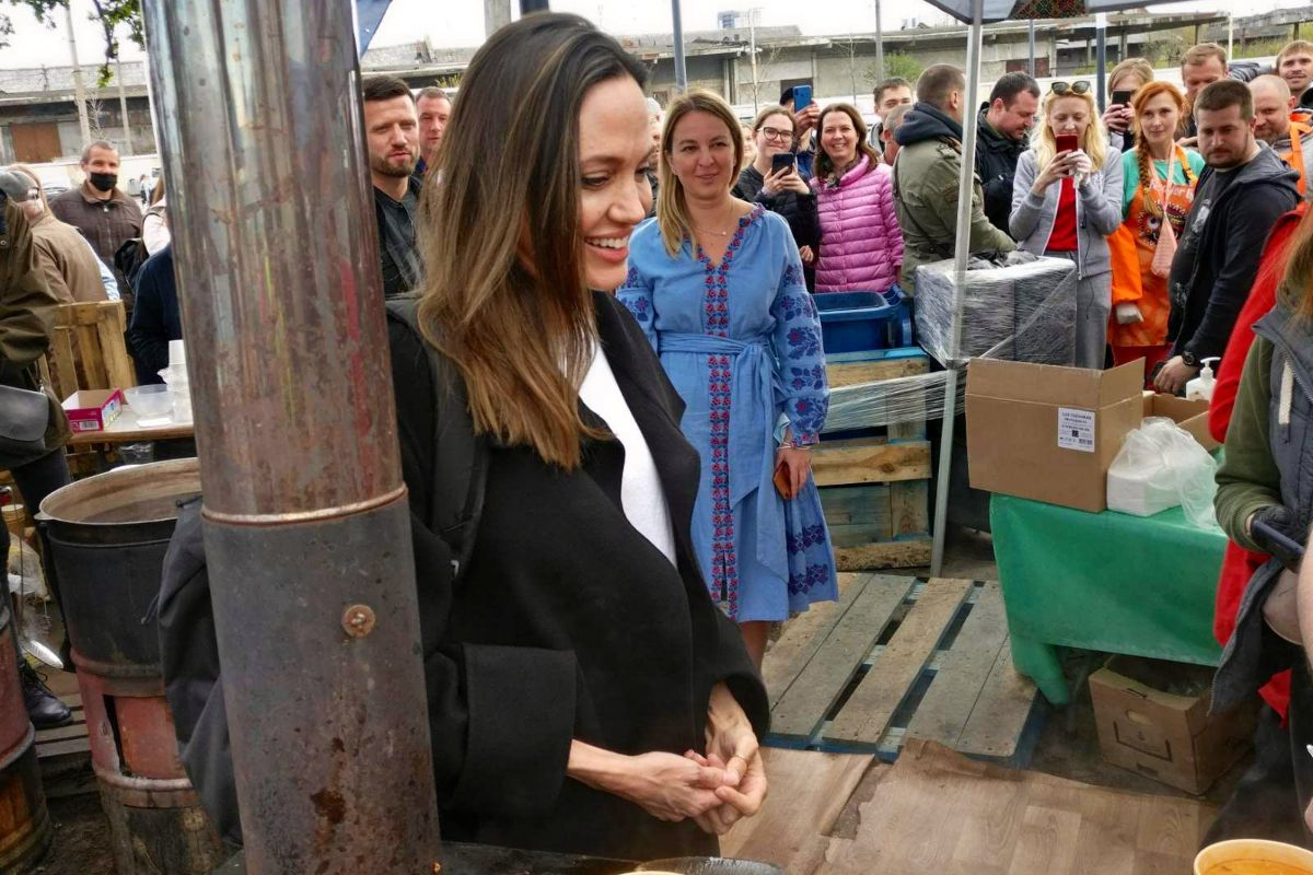 Angelina Jolie makes surprise Ukraine visit, meets children