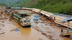 Passenger Train in Halflong Sation Topples As Flash Flood Wreaks Havoc in Assam, Disturbing Visuals Emerge | Watch