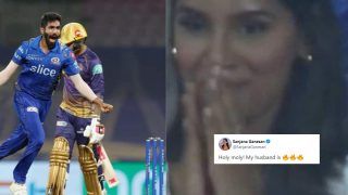 'My Husband is Fire' - Sanjana Ganesan's Tweet After Jasprit Bumrah's Heroics vs KKR Goes VIRAL