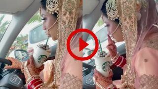 Viral Video: Desi Bride Goes on a Starbucks Run Before Wedding, Sips Coffee While Driving. Watch