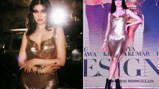 Divya Khosla Kumar Glitters and Shimmers in Backless Metallic Midi Dress Worth Rs 7k-See Stunning Pics