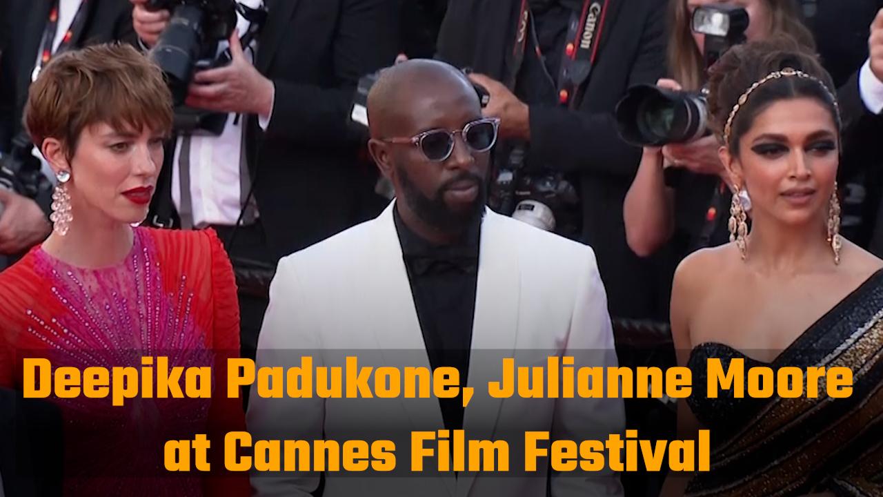Deepika Padukone Cannes : Deepika Stuns on Opening Night of Cannes Film Festival in a Sabyasachi Saree | Watch Video