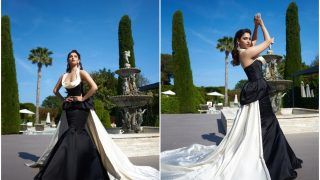Cannes 2022: Tamannaah Bhatia Flaunts Her Voluptuous Curves in a Dramatic Black And White Ball Gown, See Photos