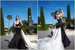 Cannes 2022: Tamannaah Bhatia Flaunts Her Voluptuous Curves in a Dramatic Black And White Ball Gown, See Photos