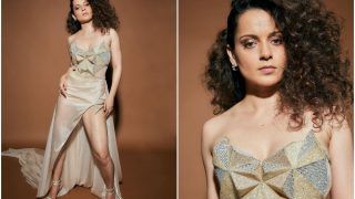 Kangana Ranaut Casts a Spell in 3D Shimmery Off-Shoulder Gown With Thigh-High Slit For Lock Upp Success Bash- Hot Pics