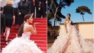 Pooja Hegde is a Sight to Behold in Dreamy White Feather Gown, Makes Stellar Debut at Cannes 2022 Red Carpet | See Photos