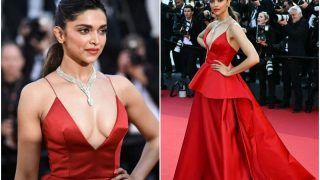 Deepika Padukone Aces Red on Red Carpet, Wears Daringly Plunging Neckline at Cannes 2022 - See Bold Pics