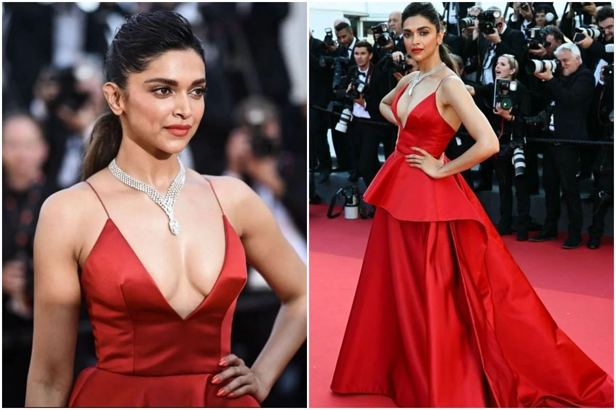 Deepika at Cannes 2022: Actor looks mesmerising in fiery red gown