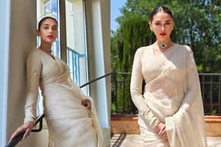 Cannes 2022: Aditi Rao Looks Chic And Royal in Ivory Organza Sabyasachi Saree - See Pics!