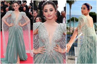Helly Shah in a Glitzy Green Shimmery Gown Makes a Stylish Debut at Cannes 2022| See Photos