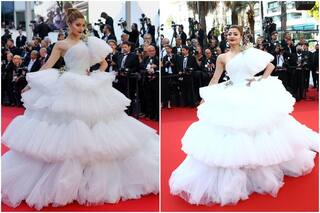 Cannes 2022: Urvashi Rautela Sets Red Carpet on Fire in Pristine White Voluminous Gown And Red Lipper -PICS
