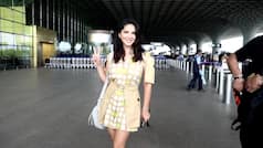 Sunny Leone Spotted In A Cute Polka Dot Dress At Mumbai Airport, Fans Praise Her For Simplicity And Humbleness - Viral Video