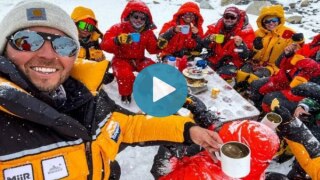 Viral Video: Climbers Hold World's Highest Tea Party on Mount Everest, Enter Guinness World Records | Watch