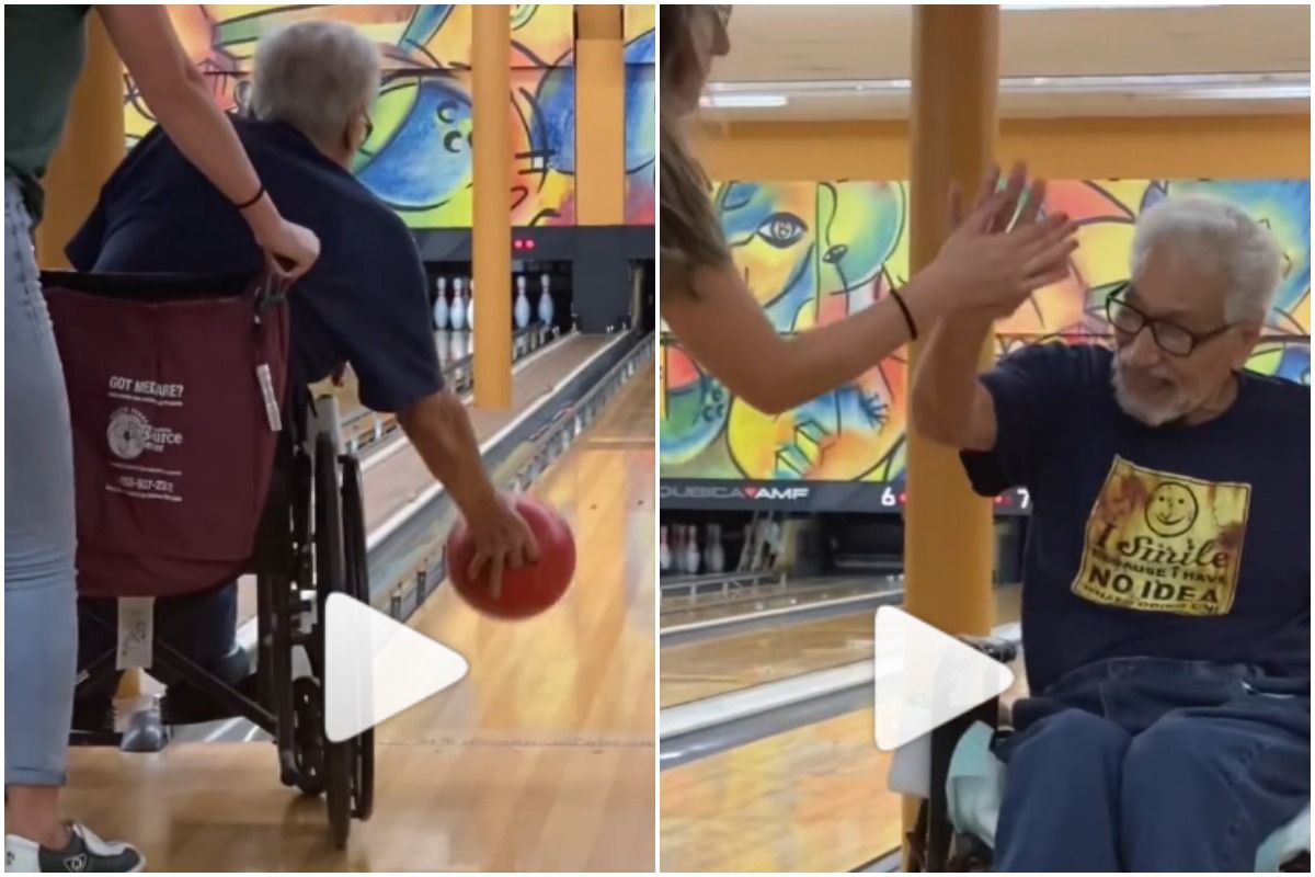 Viral Video 90-Year-Old Wheelchair-Bound Man Goes Bowling For The First Time, Inspires The Internet Watch