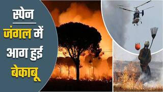 स्पेन की पहाड़ो में लगी आग पर अबतक नहीं पाया गया काबू, हेलीकॉप्टर से किया जा रहा पानी का छिड़काव | Watch video