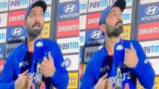 Video of Dinesh Karthik BIZARRELY Pausing Mid-Innings Interview During IND vs SA 4th T20I at Rajkot Goes VIRAL | WATCH