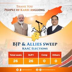 Assam KAAC Election Results 2022: BJP Wins All 26 Karbi Anglong Autonomous Council Seats, Congress Draws Blank