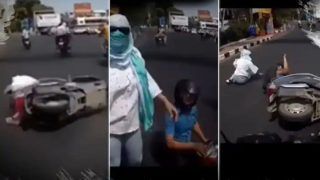Here's Why Woman's Scooter Falls In This Viral Video Where She Blames Biker