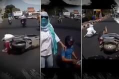 Here's Why Woman's Scooter Falls In This Viral Video Where She Blames Biker