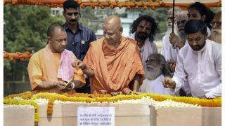 Uttar Pradesh Chief Minister Yogi Adityanath Lays Foundation Stone Of Ram Mandir’s Garbhagriha At Ayodhya | Watch Video