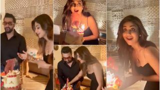 Shilpa Shetty Celebrates Birthday With Hubby Raj Kundra Donning A Sexy Black Outfit, Don't Miss Her Beautiful Cake- Watch