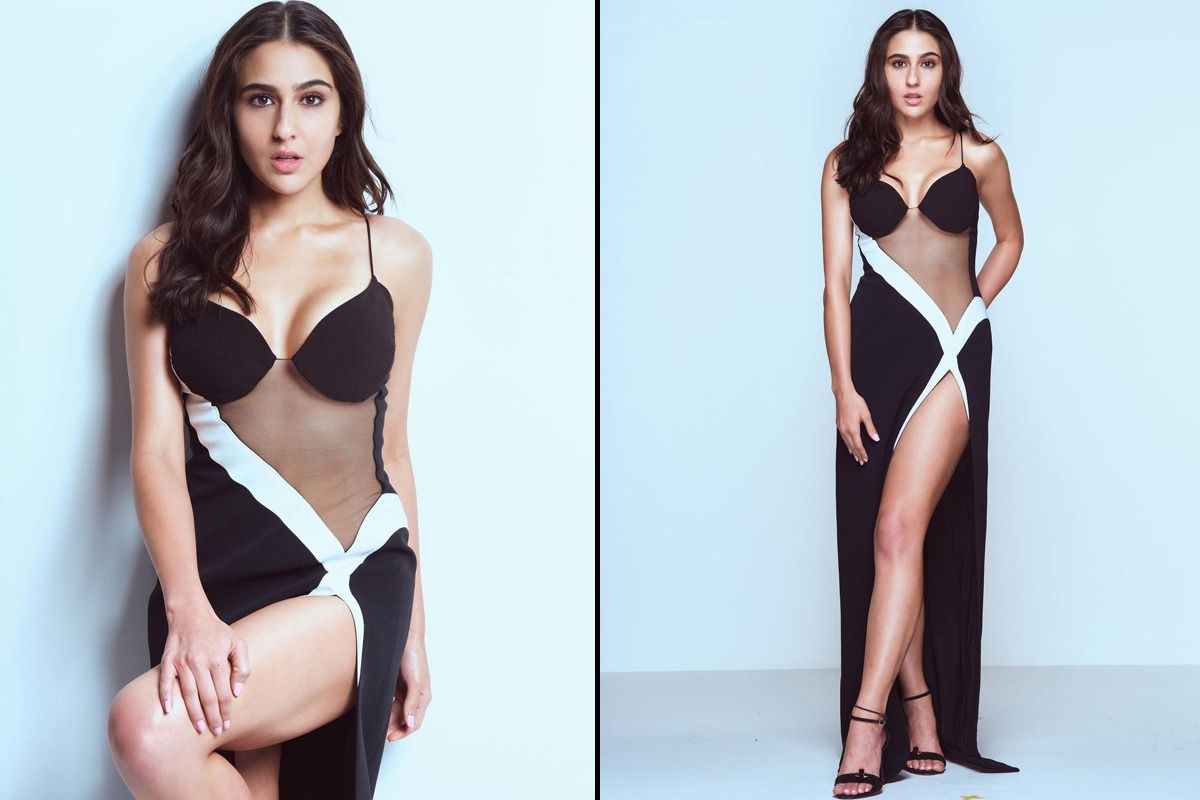Xxx Sara Ali Khan Photos - Sara Ali Khan Steals the Show in Sexy Sheer Black Gown With Thigh-Grazing  Split, Guess the Price
