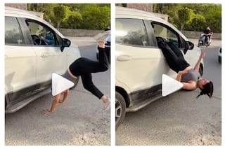 Viral Video: Woman's Unique Style of Getting Inside The Car Will Give You New Fitness Goals | Watch