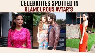 Nora Fatehi and Jasmin Bhasin Spotted in Red Sizzling Attires, Arjun Kapoor Steals The Show in His Cool Glasses | Watch Video