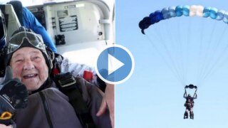 Viral Video: 103-Year-Old Granny Completes Parachute Jump, Becomes Oldest Skydiver to Do So | Watch